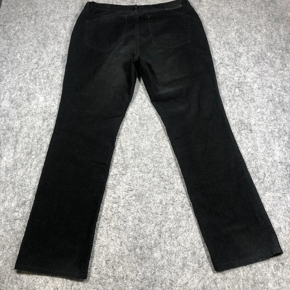 Lauren Jeans Co Corduroy Pants Womens 12 Black Straight Stretch Classic Casual